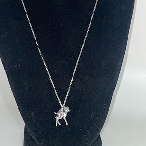 Adorable Sterling mSilver Bambi Pendant Necklace